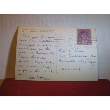 FORTRESS OF S.JOAO BAPTISTA, FUNCHAL, MADEIRA, PORTUGAL used postcard 1968 pm =