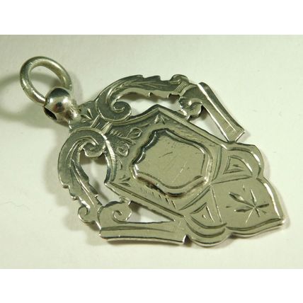 Antique Victorian Solid Silver Pocket Watch Fob Medal BLANK 1897 J Gloster