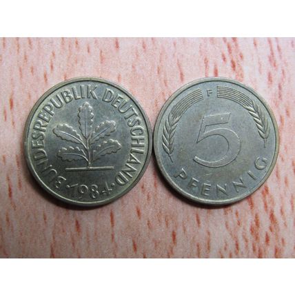 1984f 5 Pfennig Germany Coin