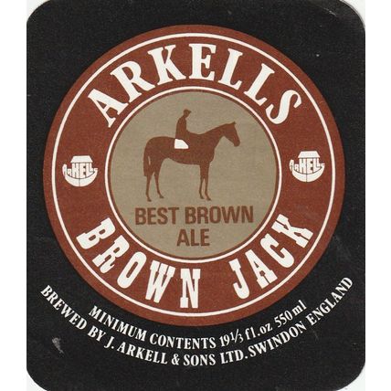 BEER BOTTLE LABEL - ARKELLS BREWERY - BROWN JACK (B)