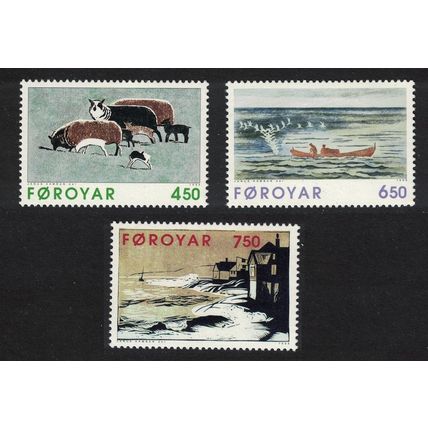 Faroe Is. Paintings by Janus Kamban 3v 1996 MNH SG#315-317 Sc#307-309
