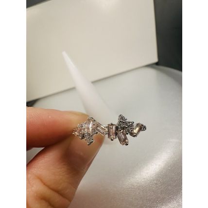 Ring Bomb Party Sz11 RBP Brilliant Peach Gem Clusters Rhodium Pl