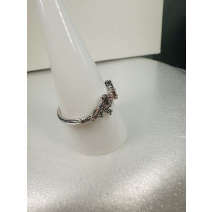 Ring Bomb Party Sz11 RBP Brilliant Peach Gem Clusters Rhodium Pl