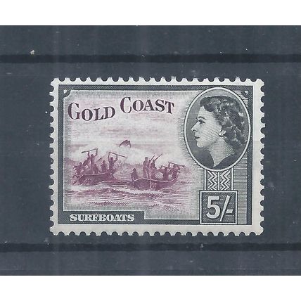 Gold Coast Stamps 1952 QEII 5s Surfboats MH SG 163 CV £30 (AQ756)