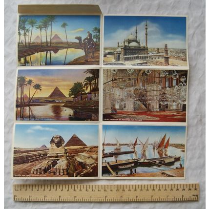 Vintage: unused six colour gravure photographs letter card - Cairo, Egypt