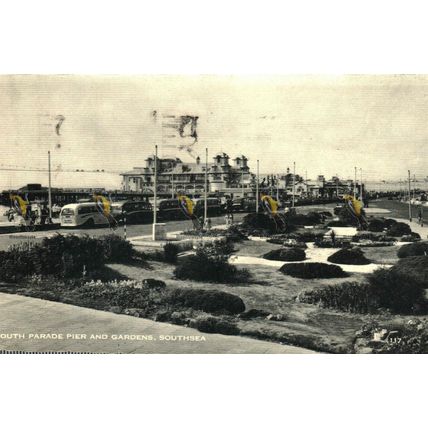 South Parade Pier & Gardens, Southsea, Hants, 117 Postcard, 1961
