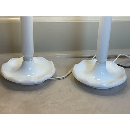 Lot of 2 Vintage Milk Glass Lamps