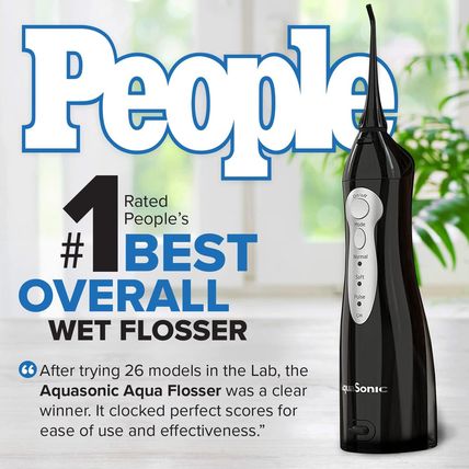 Aquasonic Aqua Flosser - Cordless Rechargeable Water Flosser for Teeth - Waterpr