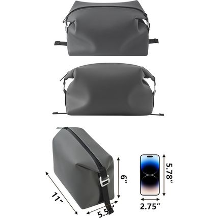 13" 6L Large Silicone Dopp Kit,Waterproof Leakproof Toiletry Bag,Foldable Travel