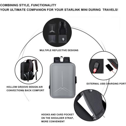 Starlink Mini Case-Rv&Outdoor Camping Trip;Travel Case-Lock & Charging Port for