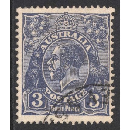 AUSTRALIA 1926/30: KING GEORGE V DEFINITIVES - 3d BLUE USED (G10)