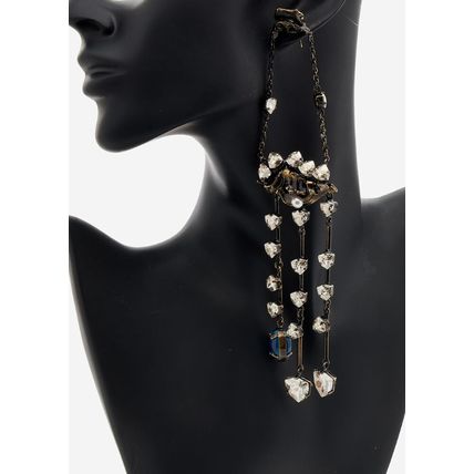 VALENTINO GARAVANI Antique Gold Tone Shut Eye Drop Earring (RARE & COLLECTABLE)