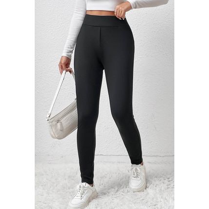 Black Fleece Lining Winter High Waist Leggings