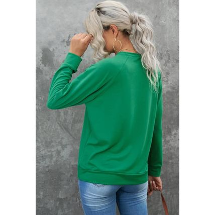 Green St Patricks LUCKY Chenille Embroidered Graphic Sweatshirt