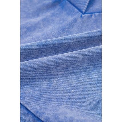 Sky Blue Mineral Wash Pocketed Sleeveless V Neck Loose Romper