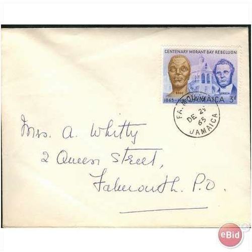 Jamaica letter 1965 - SG 244 - Cent Morant Bay Rebellion