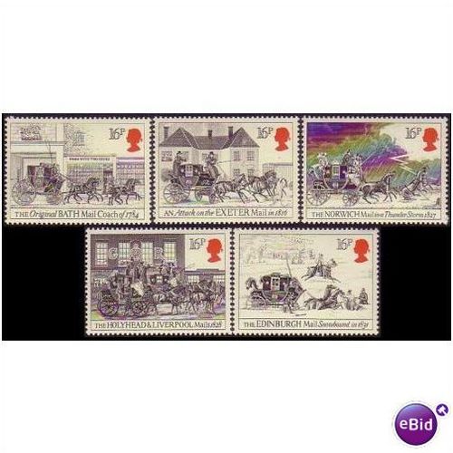Great Britain 1984 Mail Coach Run Unmounted Mint NHM 2 SG 1258-1262 Sc 1062-1066