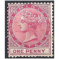 Dominica 1887 SG22 1d Rose Mint No Gum..