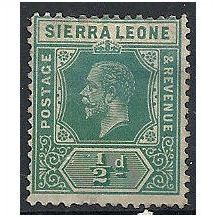 Sierra Leone 1912 SG112 1/2d Blue-Green Very Fine Used . .