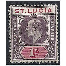 St Lucia 1907 SG66 1d Dull Purple & Carmine Mounted Mint .. .