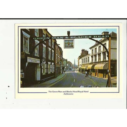 Derbyshire ASHBOURNE GREEN MAN ROYAL HOTEL Hotel Postcard by Dennis (A.038004L)