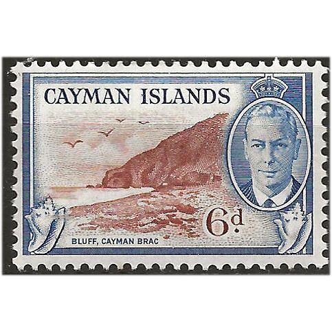 Cayman Islands 1950 SG142 6d Red-Brown & Blue Mounted Mint .. ..