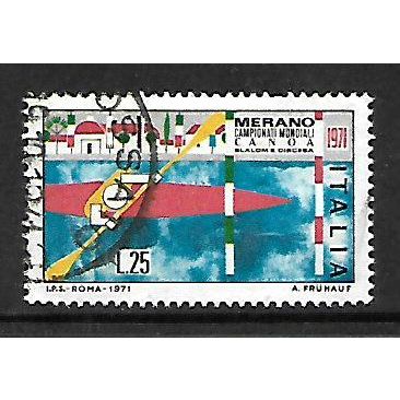 ITALY 1971 25L CANOEIST IN SLALOM SG 1287 FINE USED