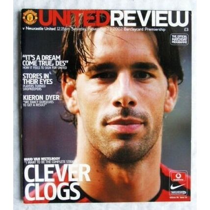 2002 programme Manchester United v. Newcastle United 23/11