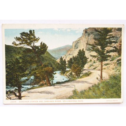 vintage postcard Gardiner Canyon, Yellowstone Park