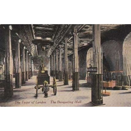 Tower Of London Banqueting Hall Antique Postcard