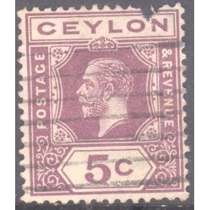 Ceylon 1912 - SG341 - 5c lilac - KGV - used 11