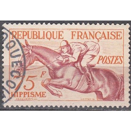 France 1953 Michel 983 O Cote (2008) 15.50 € Jeux Olympiques d'Helsinki Hippisme