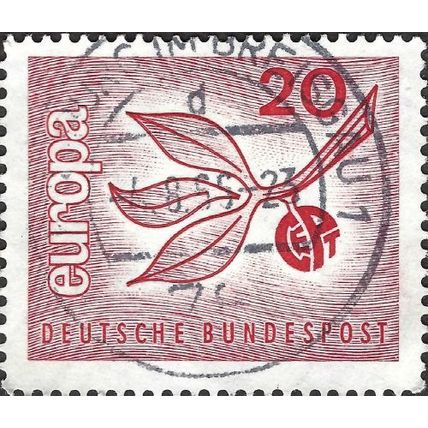 GERMANY, Europa, Fruit and leaf, red 1965, 20pf