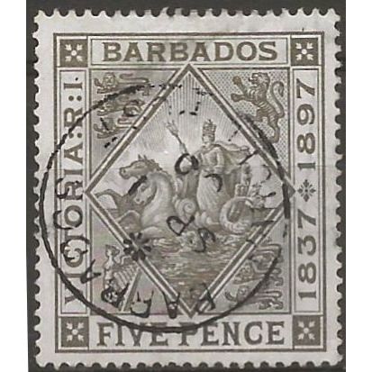 Barbados 1897 SG120 5d Olive-Brown Diamond Jubilee Fine Used ..