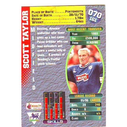 Merlin Premier Gold English Premier League 1996/97 Scott Taylor