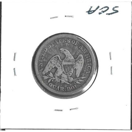 1853 US Seated Liberty Quarter F/VF