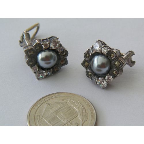 VINTAGE STERLING POST & CLIP EARRINGS by JUDITH JACK