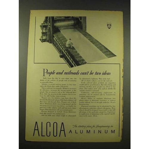 1944 Alcoa Aluminum Ad - People and Railroads