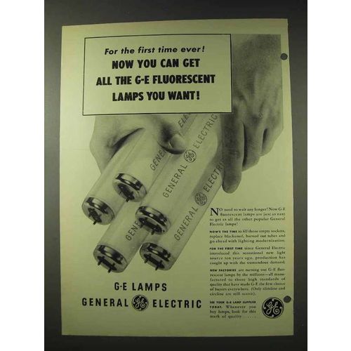 1948 General Electric Fluorescent Lamps Ad - Get All