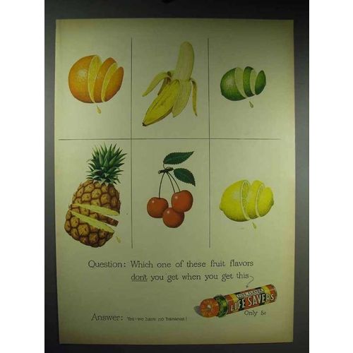 1948 LifeSavers Five Flavor Candy Ad - Which Fruit