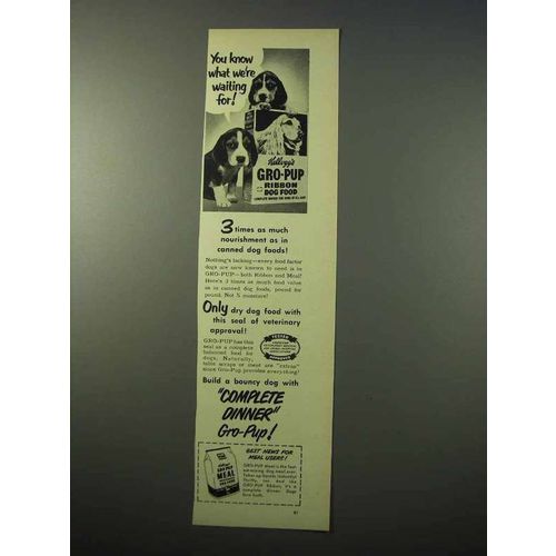 1951 Kellogg's Gro-Pup Ribbon Dog Food Ad - Waiting For