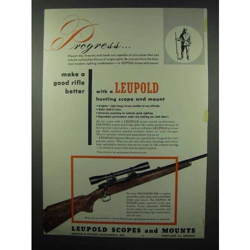 1953 Leupold Scope & Mount Ad - Winchester 308 Rifle