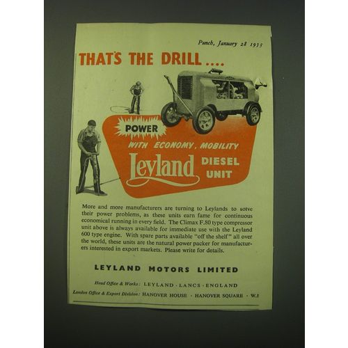 1953 Leyland Climax F.80 Type Compressor Ad - That's the Drill