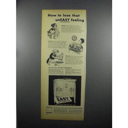 1953 Easy Spindrier Clothes Dryer Ad - Uneasy Feeling