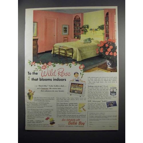 1953 Dutch Boy Sauterne Paint Ad - The Wild Rose