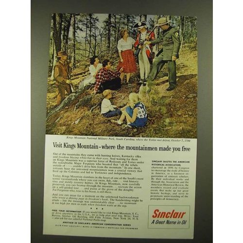 1959 Sinclair Oil Ad - Visit Kings Mountain