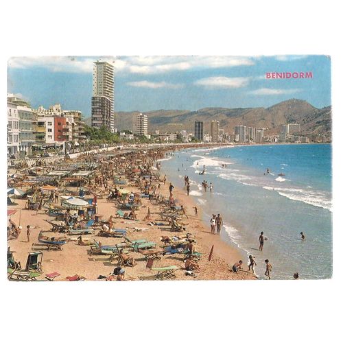 EASTERN BEACH, BENIDORM, SPAIN. used postcard 1969 postmark =