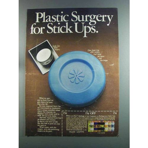 1982 Airwick Stick Ups Ad - Plastic Surgery