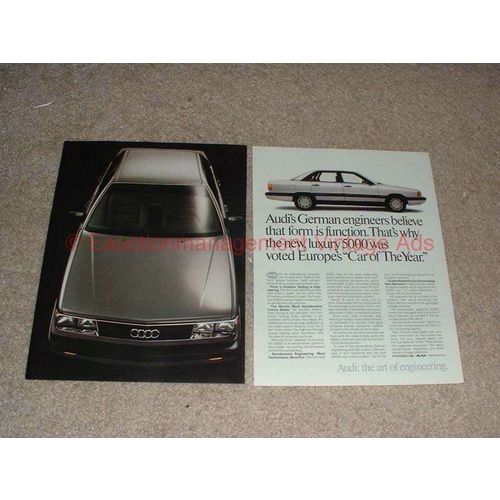 1983 2-page Audi 5000s Car Ad - Form is Function!!