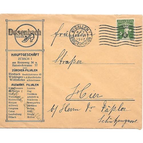 Switzerland Illustrated St. Gallen 1917 Dosenbach Shoes Zurich